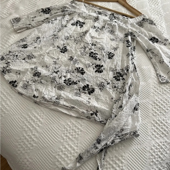 SCANLAN THEODORE - OFF THE SHOULDER - FLORAL PRINT - TIE DETAIL BLOUSE - S S/M - Picture 10 of 10